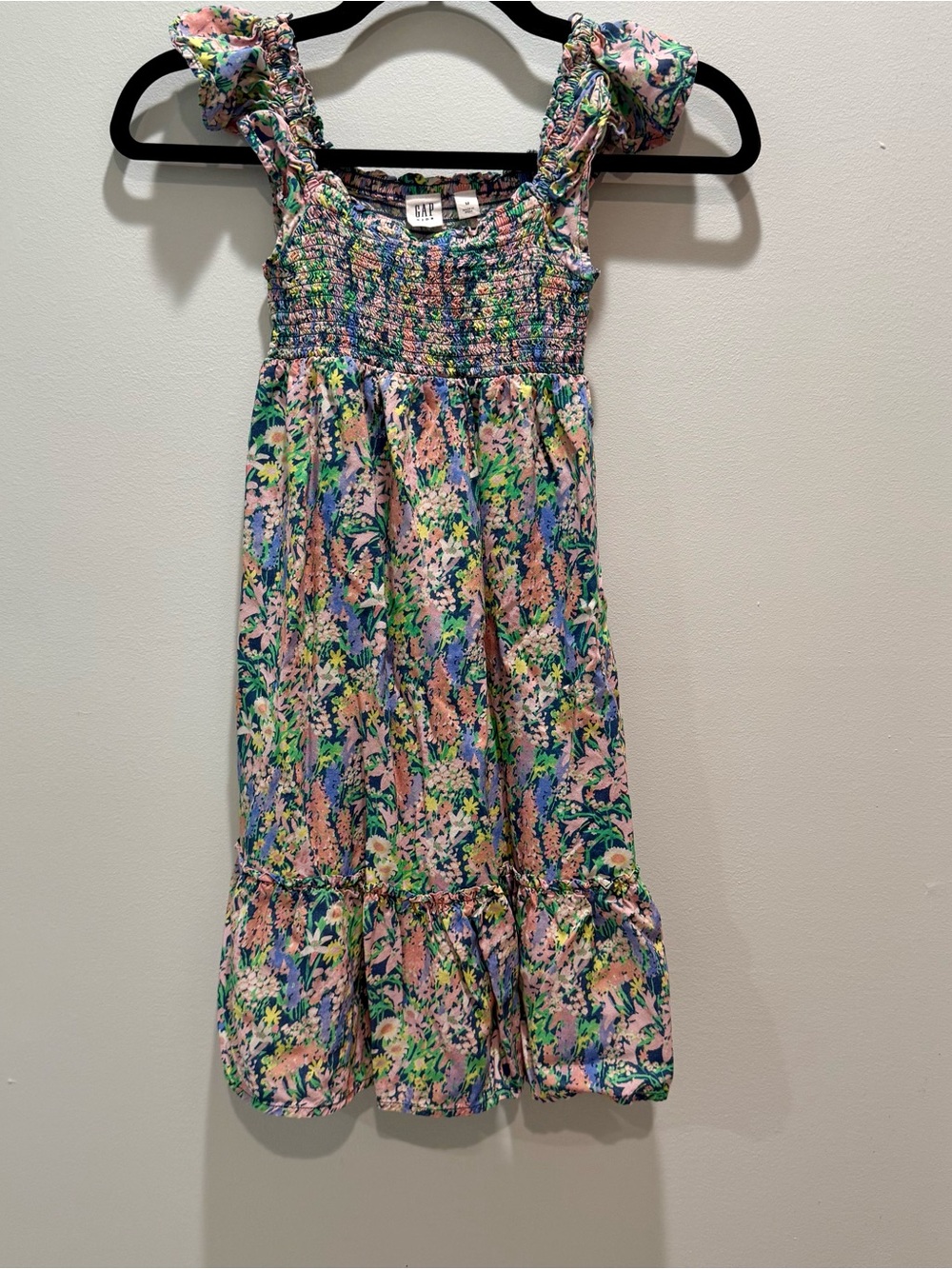 GAP Kids Smocked Floral Dress Ruffle Strap Girls Size Medium (8)